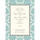 Light Teal Damask on Ivory Invitations Image 4 of 4